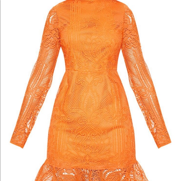 Dresses & Skirts - Bright orange lace dress.